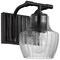 Nuvo Destin 1-Light Vanity, E26 60W, Black And Silver, Clear Ribbed 60/7701 - alternate 1